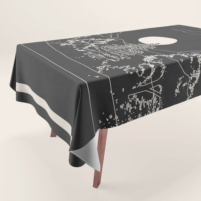 Mountain Trees Dark Tablecloth Gallery Image 1