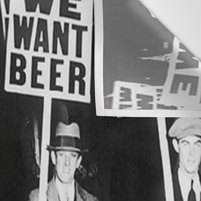 We Want Beer! Protesting Against Prohibition black and white photography - photographs Wall Tapestry Gallery Image 3