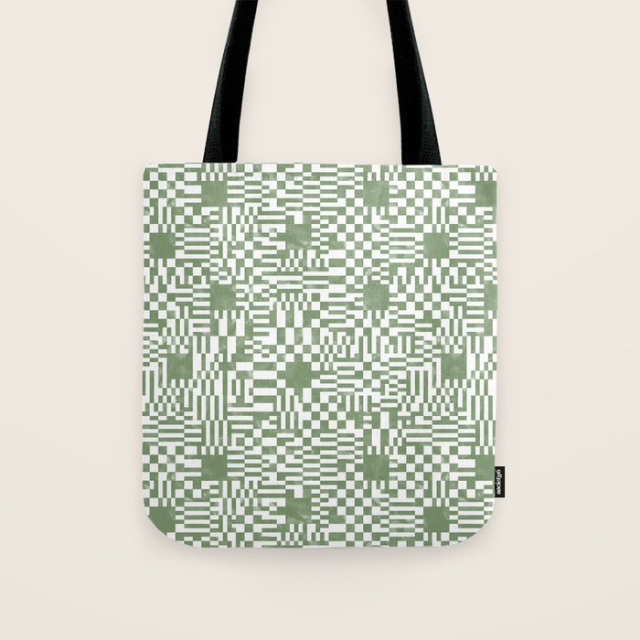 Green Op Art Vibes Tote Bag Gallery Image 1