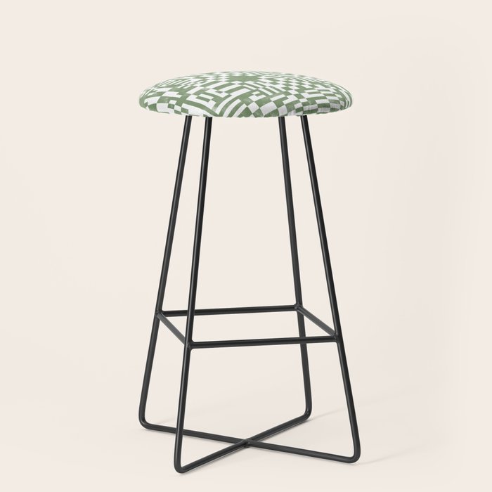 Green Op Art Vibes Stool Gallery Image 1