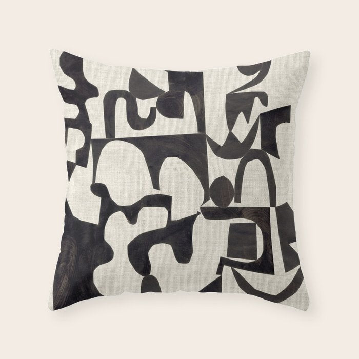 Ink Labyrinth Throw Pillow Gallery Image 1