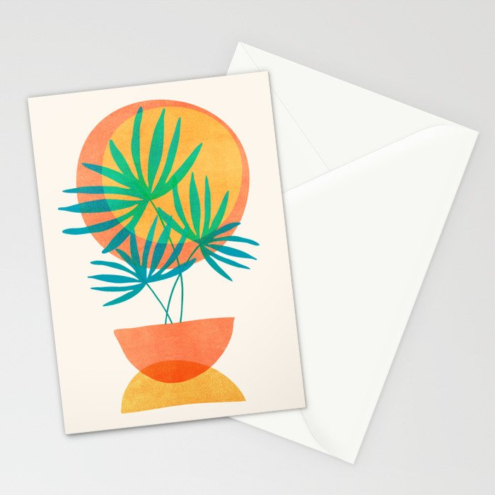 Summer Eclipse Mid Century Abstract Shapes Stationery Card Gallery Image 2