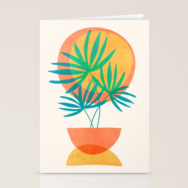 Summer Eclipse Mid Century Abstract Shapes Stationery Card Gallery Image 2