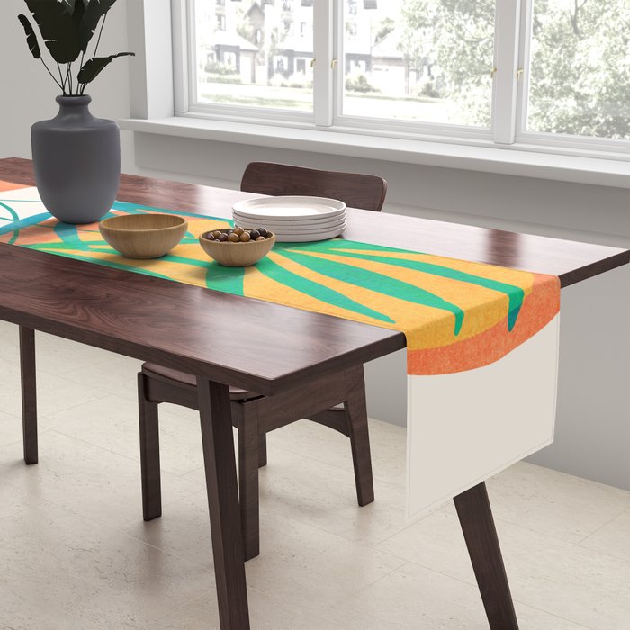 Summer Eclipse Mid Century Abstract Shapes Table Runner Gallery Image 2