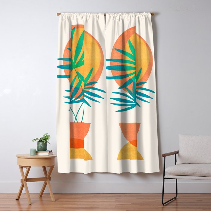 Summer Eclipse Mid Century Abstract Shapes Window Curtain Gallery Image 5