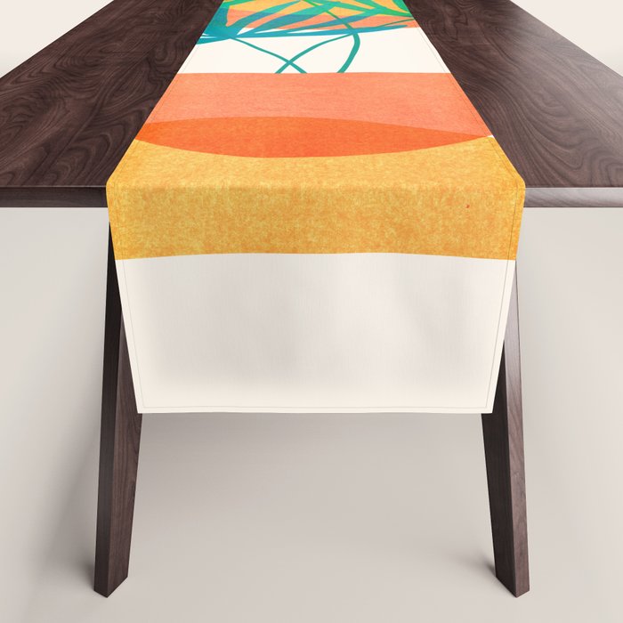 Summer Eclipse Mid Century Abstract Shapes Table Runner Gallery Image 1
