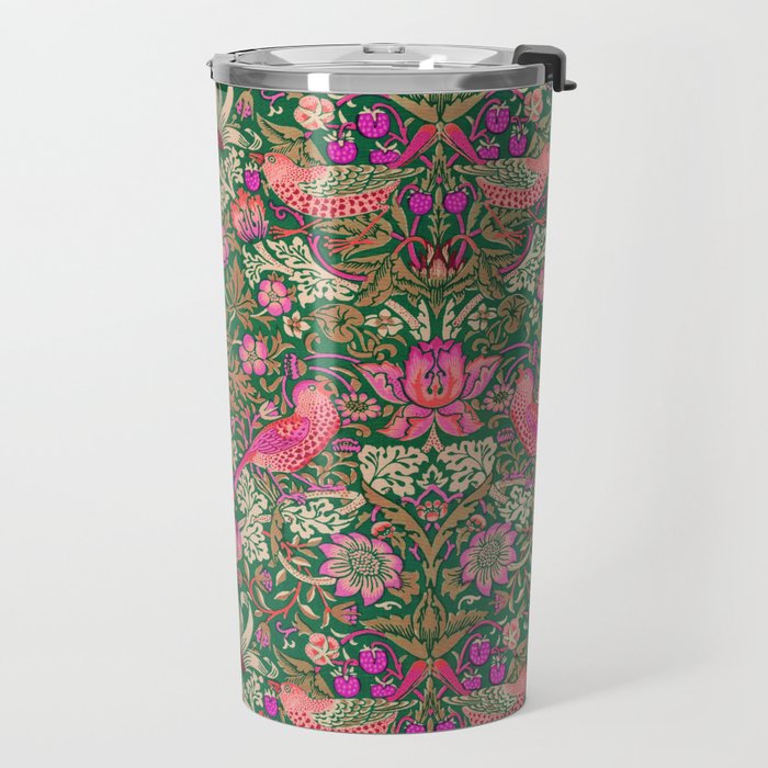 William Morris "Strawberry Thief" 7. Travel Mug Gallery Image 2