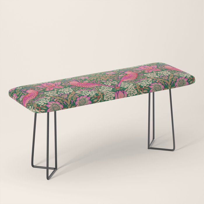 William Morris "Strawberry Thief" 7. Bench Gallery Image 1
