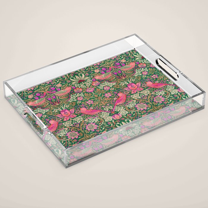William Morris "Strawberry Thief" 7. Acrylic Tray Gallery Image 1
