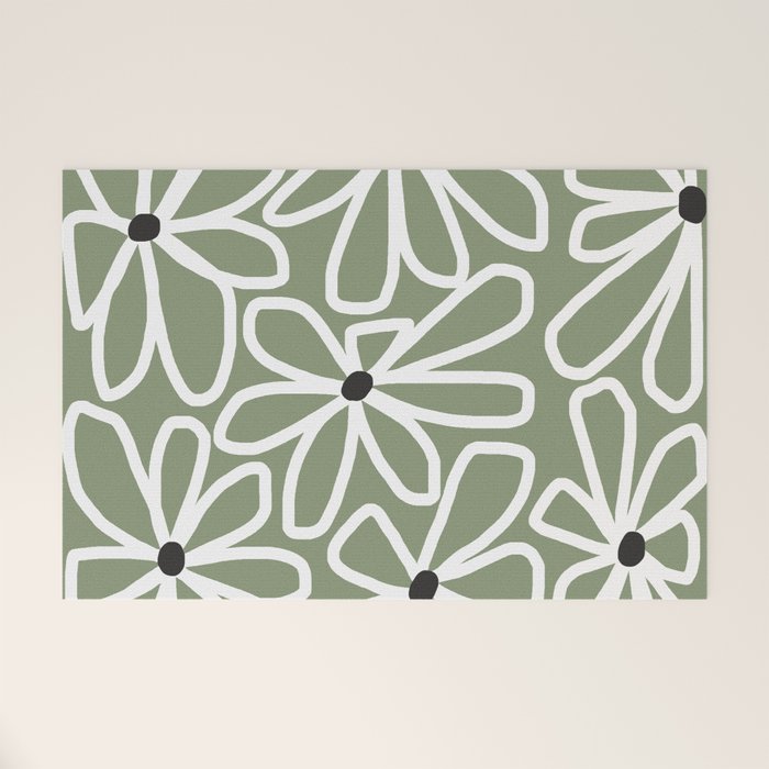 Daisy chain - sage Welcome Mat Gallery Image 1