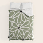 Daisy chain - sage Duvet Cover Gallery Image 6