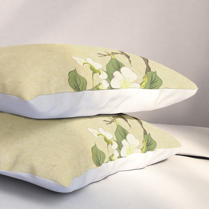 Pear blossoms and white swallow Type A: Minhwa-Korean traditional/folk art Pillow Sham Gallery Image 3
