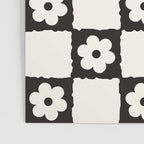 Retro Flower Checker in Black&White Poster Gallery Image 3