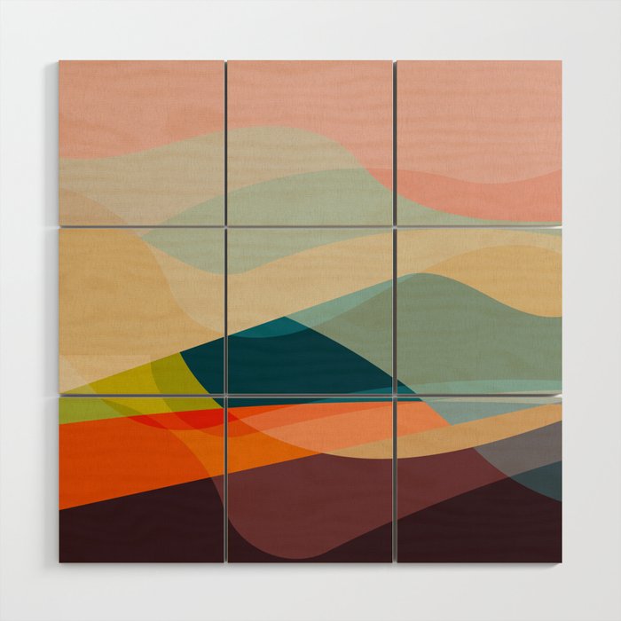 abstract shapes 2 Wood Wall Art Gallery Image 1