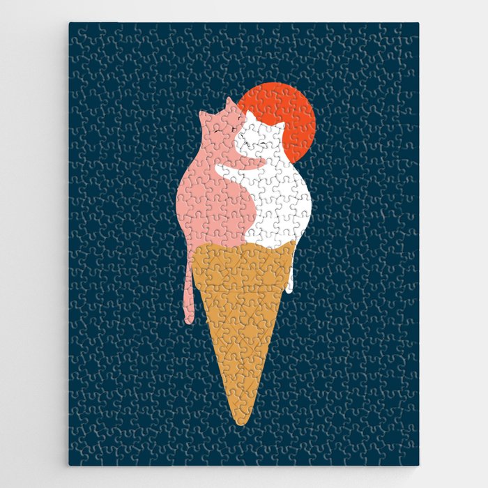 Cat Landscape 145: Strawberry & Vanilla Jigsaw Puzzle Gallery Image 1