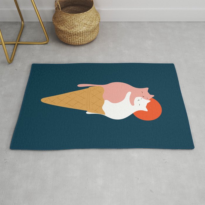 Cat Landscape 145: Strawberry & Vanilla Rug Gallery Image 1