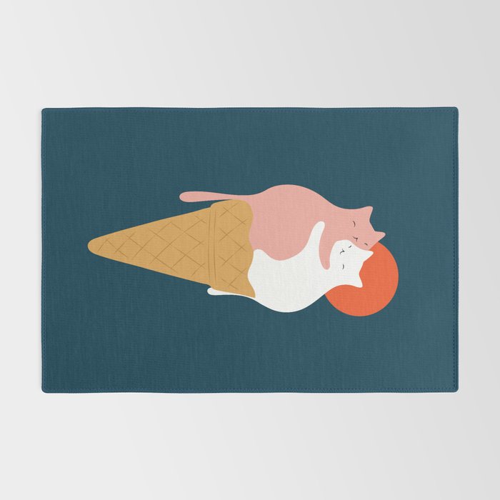 Cat Landscape 145: Strawberry & Vanilla Rug Gallery Image 2