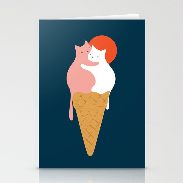 Cat Landscape 145: Strawberry & Vanilla Stationery Card Gallery Image 2