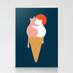 Cat Landscape 145: Strawberry & Vanilla Stationery Card Gallery Image 2