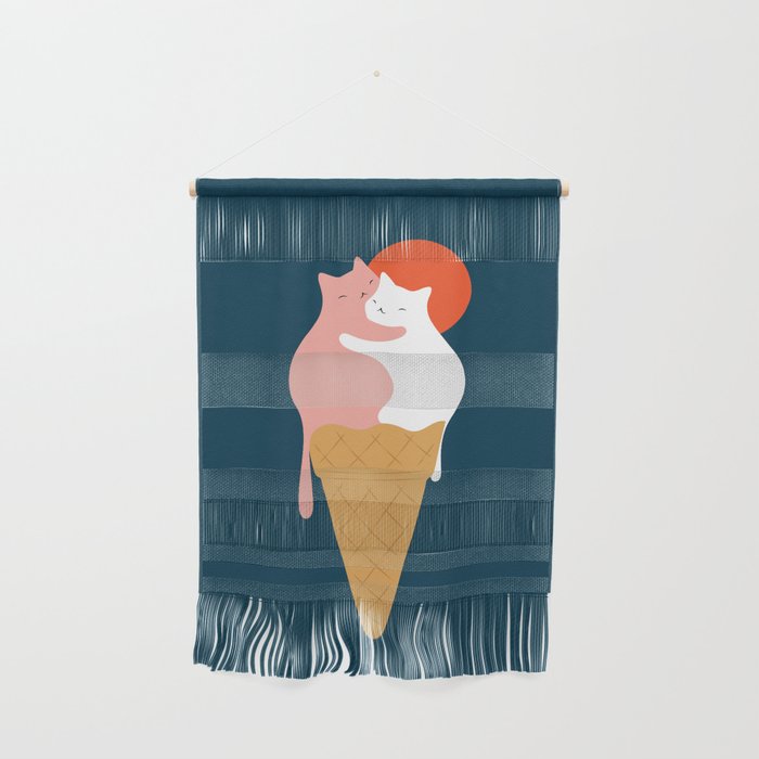 Cat Landscape 145: Strawberry & Vanilla Wall Hanging Gallery Image 1