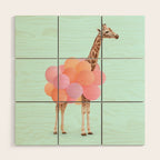 GIRAFFE PARTY Wood Wall Art Gallery Image 1