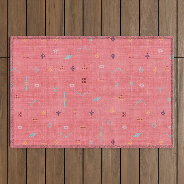 Cactus Silk Pattern in Pink Outdoor Rug Gallery Image 1