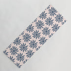 Blue Flowers on Pink Background - Pattern Yoga Mat Gallery Image 1