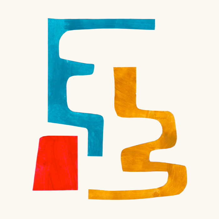 'Falling Down' Paper Collage Fun Colorful Shapes Mid Century Minimal Abstract Art by Ejaaz Haniff Coffee Mug Gallery Image 2