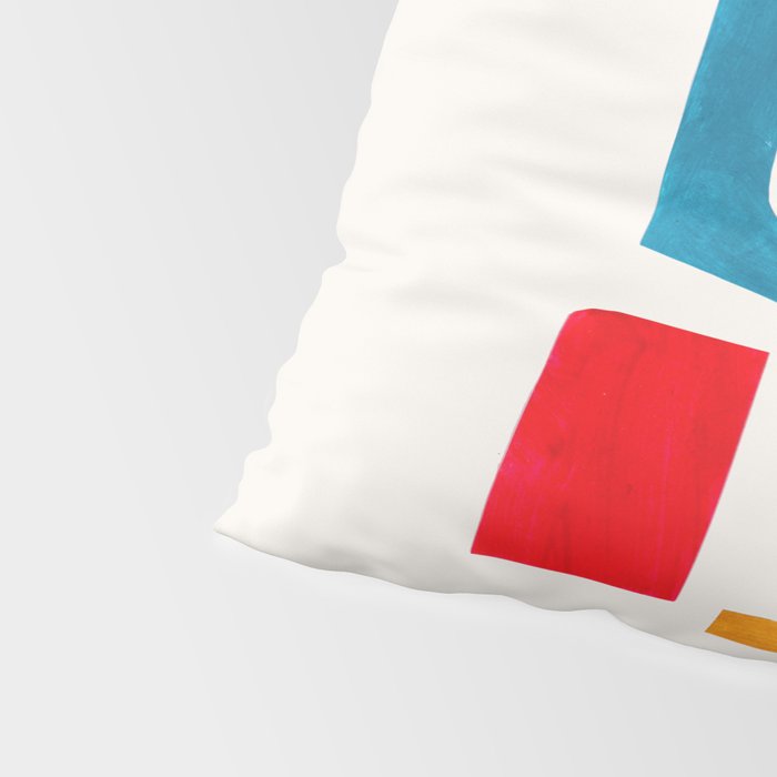 'Falling Down' Paper Collage Fun Colorful Shapes Mid Century Minimal Abstract Art by Ejaaz Haniff Pillow Sham Gallery Image 4