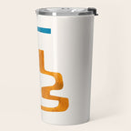 'Falling Down' Paper Collage Fun Colorful Shapes Mid Century Minimal Abstract Art by Ejaaz Haniff Travel Mug Gallery Image 2