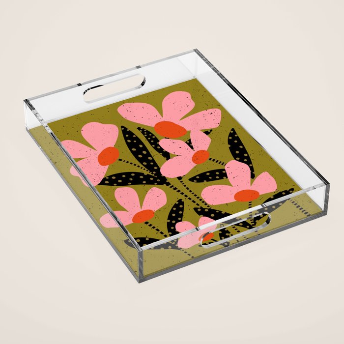 Modern Flower  Acrylic Tray Gallery Image 1