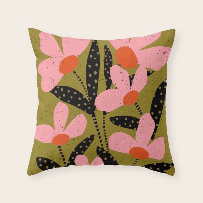 Modern Flower  Throw Pillow Gallery Image 1
