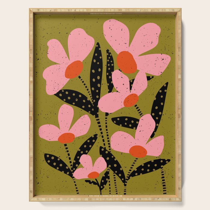 Modern Flower  Serving Tray Gallery Image 1