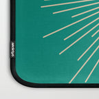 Sun and Moon - Mid Century Modern Minimalism in Mid Mod Teal and Beige Laptop Sleeve Gallery Image 3