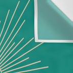 Sun and Moon - Mid Century Modern Minimalism in Mid Mod Teal and Beige Wall Tapestry Gallery Image 3