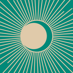 Sun and Moon - Mid Century Modern Minimalism in Mid Mod Teal and Beige Coffee Mug Gallery Image 2