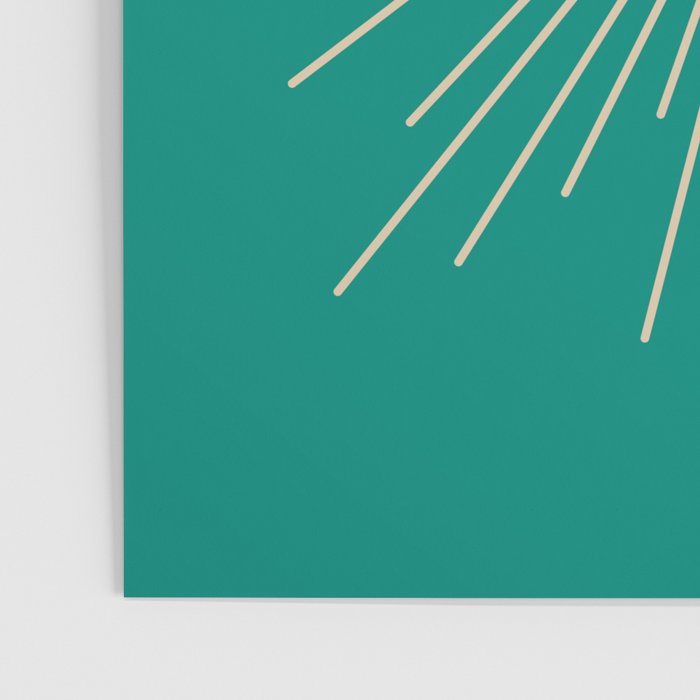 Sun and Moon - Mid Century Modern Minimalism in Mid Mod Teal and Beige Poster Gallery Image 3