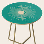 Sun and Moon - Mid Century Modern Minimalism in Mid Mod Teal and Beige Side Table Gallery Image 2