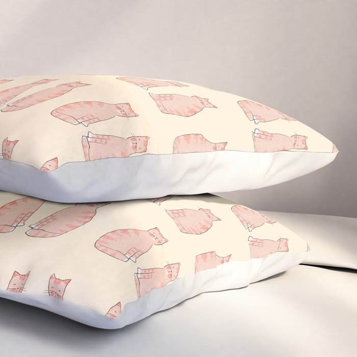 Orange cat Pillow Sham Gallery Image 3