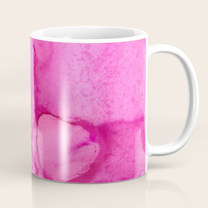 Girly neon pink magenta abstract watercolor paint Coffee Mug Gallery Image 1