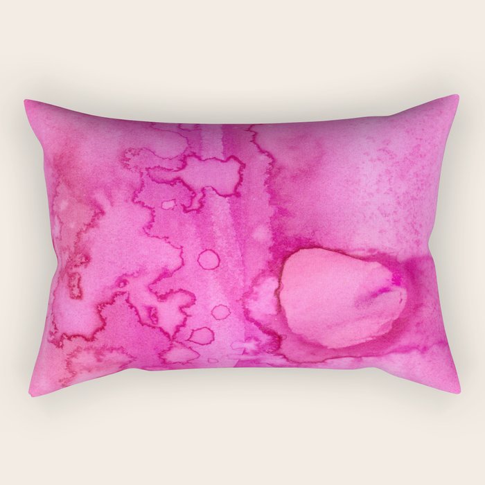 Girly neon pink magenta abstract watercolor paint Rectangular Pillow Gallery Image 2
