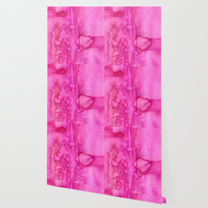 Girly neon pink magenta abstract watercolor paint Wallpaper Gallery Image 2