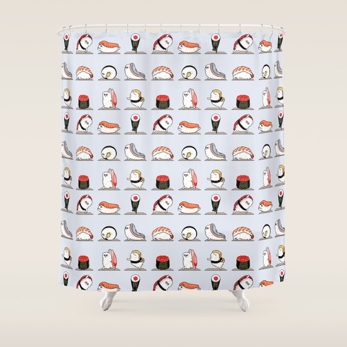Sushi Yoga Shower Curtain Gallery Image 1