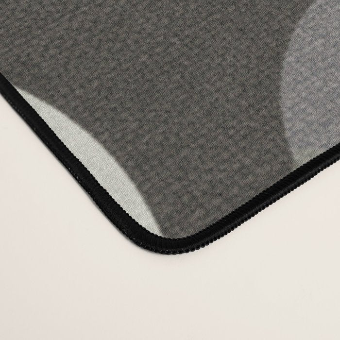 Modern Abstract Geometric Neutral Dark Earthy Tones with Natural Fabric Texture Desk Mat Gallery Image 4