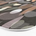 Modern Abstract Geometric Neutral Dark Earthy Tones with Natural Fabric Texture Bath Mat Gallery Image 3