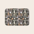 Modern Abstract Geometric Neutral Dark Earthy Tones with Natural Fabric Texture Bath Mat Gallery Image 1