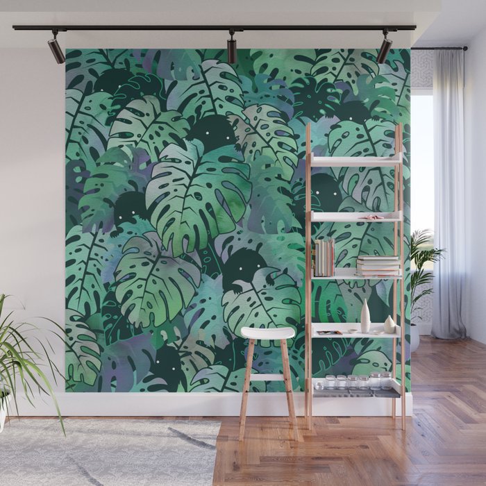 Monstera Monsters Wall Mural Gallery Image 1
