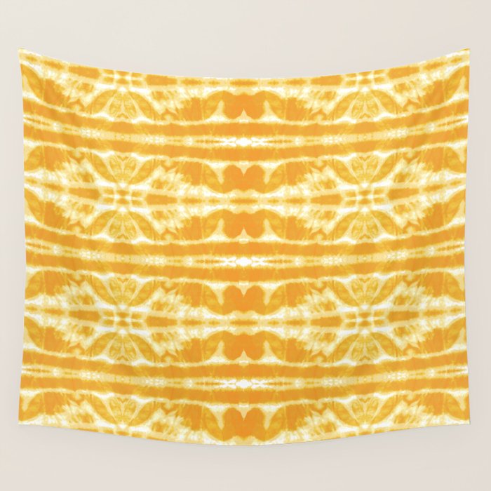Yellow Tie Dye Twos Wall Tapestry