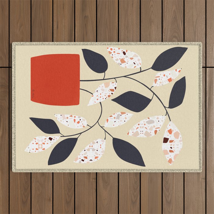 Plants and terrazzo Outdoor Rug Gallery Image 1