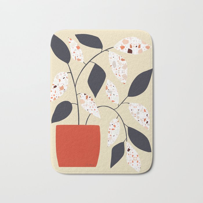 Plants and terrazzo Bath Mat Gallery Image 1
